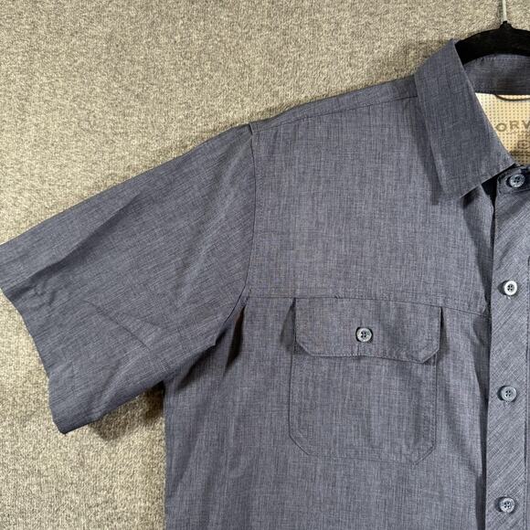 Orvis Shirt Mens Large Blue Short Sleeve Button Up Performance Outdoor Pocket - Picture 6 of 11